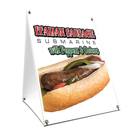 Signmission Italian Sausage Sub, 36 Inch x 24 Inch A-frame Yard Sign, Plastic Sign SBC-2436-Italian Sausage Sub