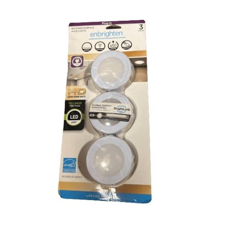 Jasco LED Plug-In Puck Light, White, 3PK 106910