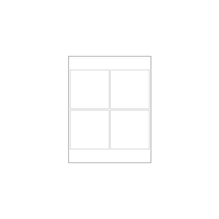 Bubblefast 4 x 4'' White Rectangle Laser Labels-4 Labels per Sheet BFLL128