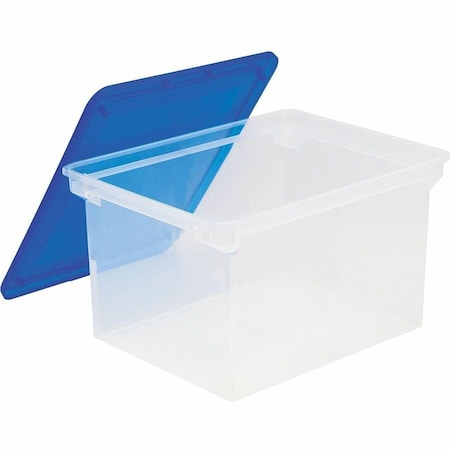 Storex File Tote, Plastic, Letter/Legal, 10-1/2"x14"x18-1/3", Clear, 4PK STX61508U04C