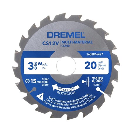 Dremel Blueprint 3 3/8 in. D X 15 mm Circular Saw Blade 20 teeth CS600