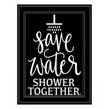 Homeroots Shower Together 2 Black Framed Print Wall Art 407683