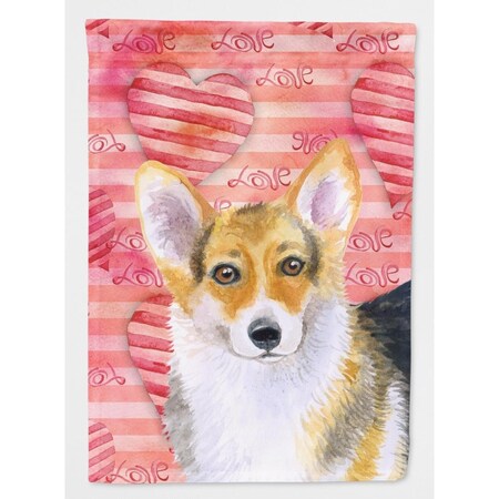 Carolines Treasures Pembroke Corgi Love Flag - Canvas House Size BB9729CHF