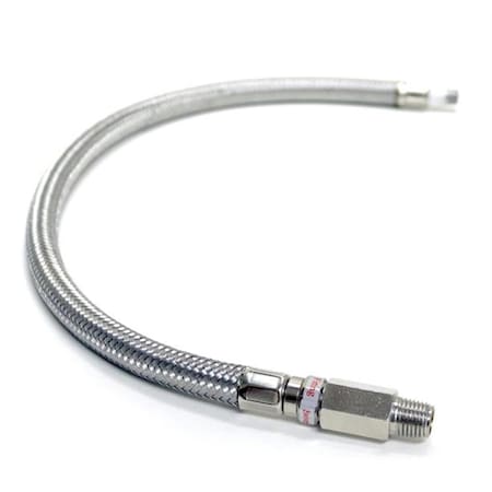 Hands On 20 in Stainless Steel Braided Leader Hose with Check Valve HA736378