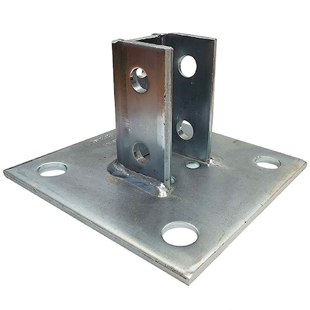 Newhouse Electric 3-in. Steel Angled Single Channel Strut Mounting Bracket, Steel Square Post Base Connector PSTBSE