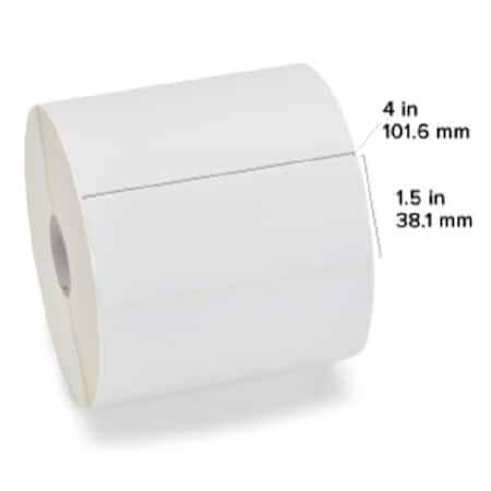 Zebra Zebra Direct Thermal Label, Paper, 4" x 1.5", Z-Select 4000D, 1" Core, 1620 labels/Roll, 6PK 10010046