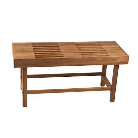 Homeroots 18" X 38" Brown Teak Rectangular Shower Bench 549384