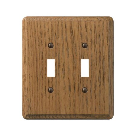 Amerelle 901TT Contemporary Wood 2 Toggle Wall Plate Medium Oak 3502028