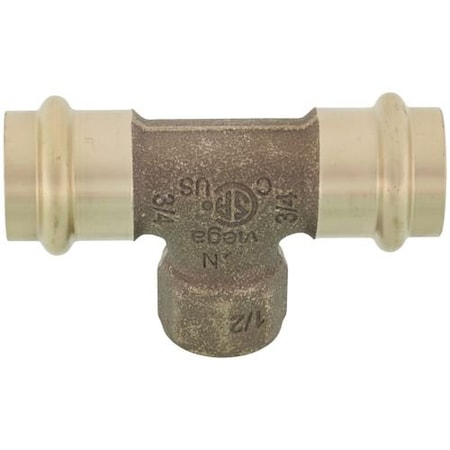Viega ProPress tee P1 0.75 P2 0.75 FPT 0.5 bronze 79590