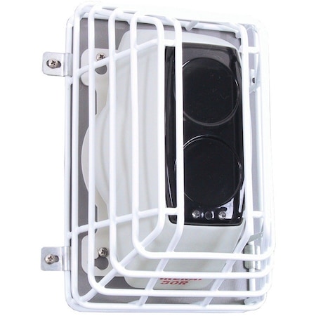 Safety Technology International Smoke Detector Guard, Steel, Surface Mount, 5 1/2 in W x 8 7/8 in H x 4 3/4 in D, White STI-9624