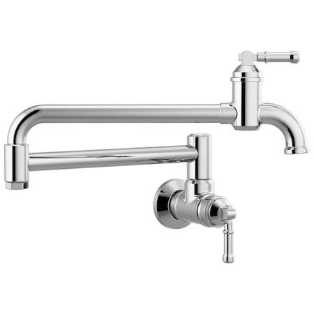 Delta Broderick Wall Mount Pot Filler In Polished Nickel 1190LFL-PN