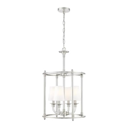 Z-Lite Katerina 4 Light Chandelier, Brushed Nickel, 16 In W x 27 In H 1950-4C-BN
