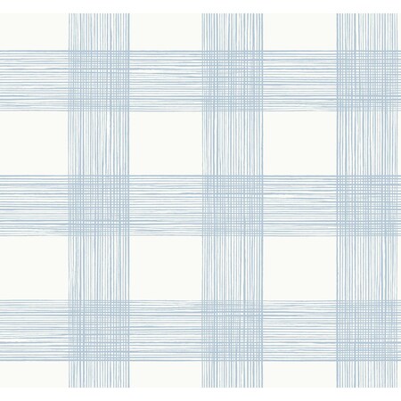 A-Street Prints Scarborough Light Blue Striated Plaid Wallpaper 2927-80912