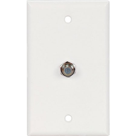 Eaton Wiring Devices Wallplate with Coaxial Adapter, 4-1/2 in L, 2-3/4 in W, 1 -Gang, Thermoplastic, White 1172W