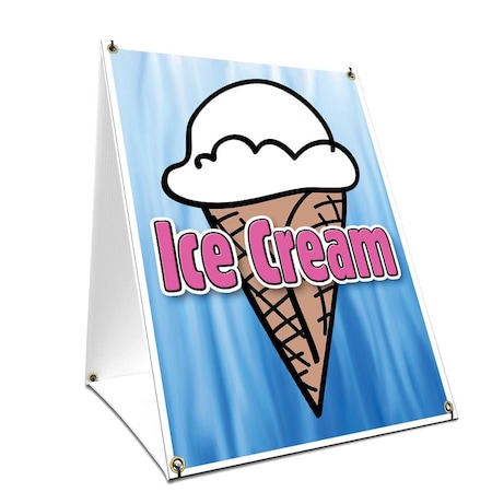 Signmission Ice Cream 1, 24 Inch x 18 Inch A-frame Yard Sign, Plastic Sign SBC-1824-Ice Cream 1