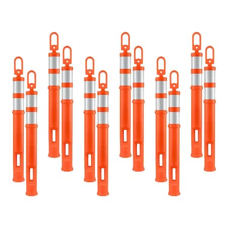 Xpose Safety 12 Pack 42in Ring Loop Orange Traffic Delineator Post, 12PK DLR-ORG-42-12-X-S