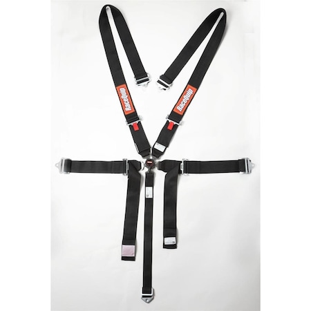 Racequip 742002 Black Sportsman 5-Point Pull Up Camlock Harness Set RQP-742002