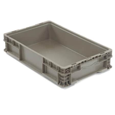 24 x 15 x 5 in. Straight Wall Container Solid Stackable, Gray