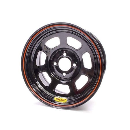 Bassett 47SH3 14 x 7 in. Lightweight D-Hole Wheel, 4 x 100 mm Bolt Circle, 3 in. Back Spacing - Black BAS47SH3
