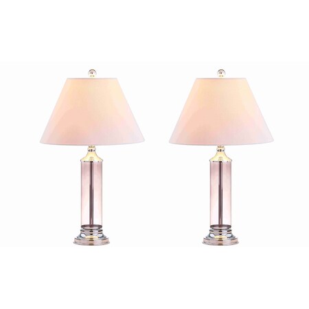 Jonathan Y Astor 29" Glass LED Table Lamp, Smoked Gray, 2PK JYL4014B-SET2