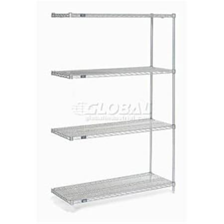 Nexel Poly-Z-Brite Wire Shelving Add-On, 48 x 21 x 74 in. - Clear 189336