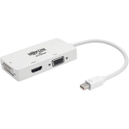 Tripp Lite Mini DisplayPort to VGA/DVI/HDMI Adapter Converter mDP 6" White P137-06N-HDVW