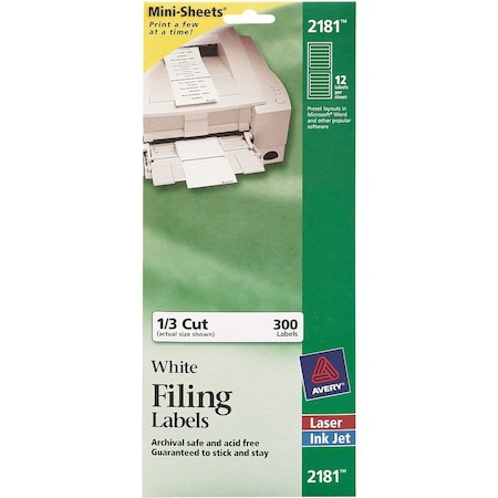 Avery Printable Mini Sheets File Folder, PK300 02181