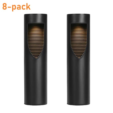 Techko Outdoor Solar Cylinder Bollard Path Lights , 8PK SHL-908-2 (8-pack)