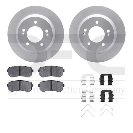 Dynamic Friction Co DFC GEOSPEC Coated Rotors with 5000 Brake Pads - Ceramic and Hardware 4512-03192
