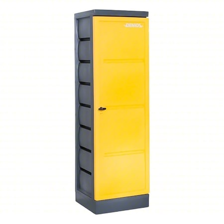 Denios Corrosives Safety Storage Cabinet, 10 gal, 4 Shelves, Polyethylene, 25 1/4 in W x 78 1/2 in H x K22-0575