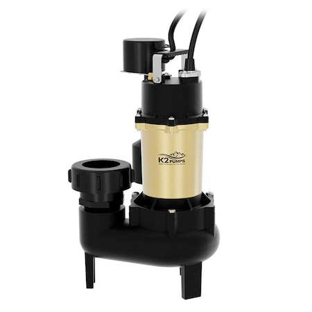K2 Pumps 1/2 HP Cast Iron Sewage Pump with Vertical Switch and Quick Connect Fitting SWW05002VPK