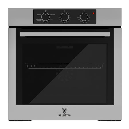 Brunstag 24" Single Electric Wall Oven with Convection, Broil and Steam-Assist Clean, Stainless Steel BR-WOE24S-01S