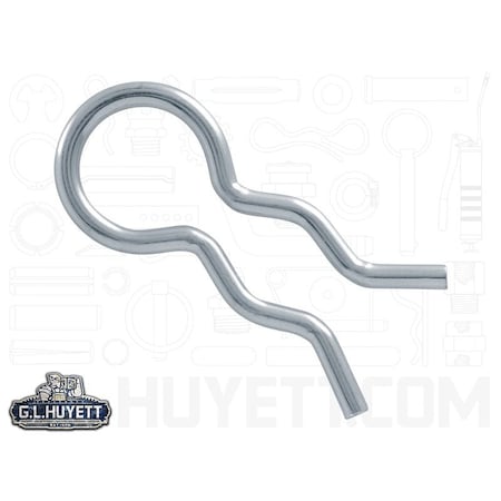Huyett Hair Pin, Zinc Plated Spring Steel, 0.188 in Wire Dia x 2.875 in Length BPXZ-417