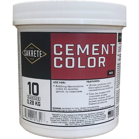 Sakrete Cement Color - Red, 10 Ounces 129453