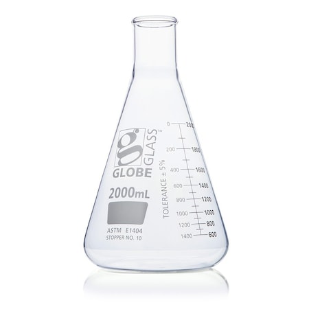 Globe Scientific Erlenmeyer Flask, Colorless, 280 mm H, PK4 8402000