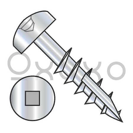 Oxoxo 7-12X1 1/4 Square Drive Pan Head Deep Thread Screw Type 17 2/3 Thread Zinc Bake, 4000PK 577985