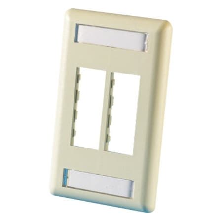 Ortronics 4-PORT FLUSH MOUNT UNLOADED, SINGLEGANG TRACJACK, ELECTRICAL IVORY 40300546-13