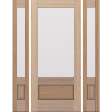 Doornmore G7501, 65.25" x 82" ( 36" Door + 2x12" Side) Right Hand, Mahogany 3/4 Lite Exterior Door G7501-SW-3680-G7501-SL_1-2_RI