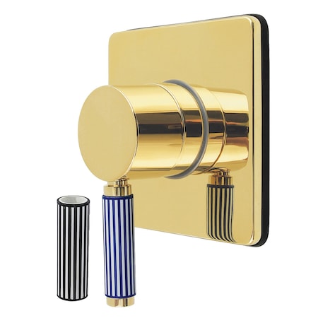 Kingston Brass Single-Handle Six-Way Diverter Valve with Square Trim Kit, Polished Brass KS4042KPS