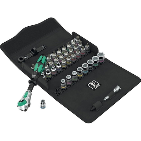 Wera 8100 SA All-in Zyklop Speed Ratchet Set, 1/4 in drive, with holding function, metric, 42 pieces 5003755001