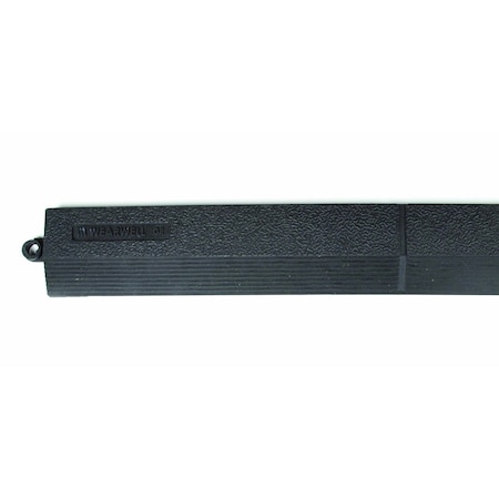 Wearwell Antifatigue Mat, 36 in L x 3 in W, 5/8" Thickness, Rubber, Black 578.EDGINGMGRBK