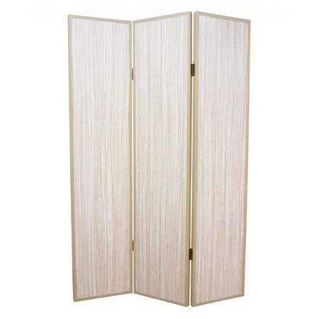 Homeroots 71" Beige Folding Three Panel Screen Room Divider 277084