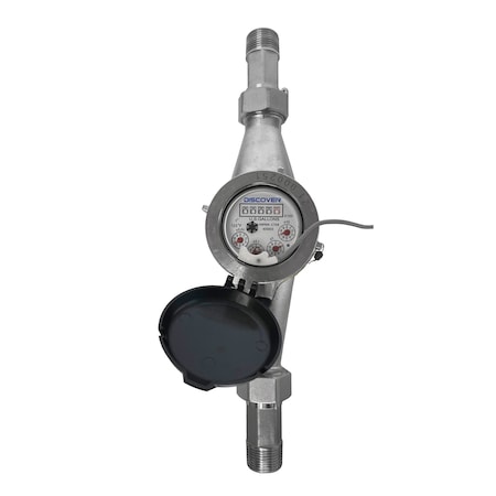Discover 1 in. Lead Free Stainless Steel Water Meter Gallons 400003-G