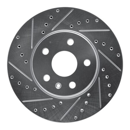 Dynamic Friction Co DFC Brake Rotor - Drilled and Slotted - Silver 631-46025L