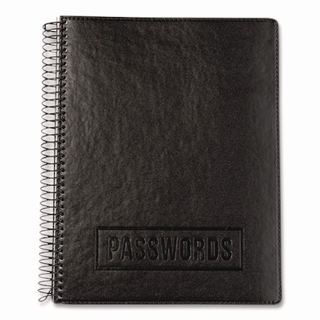 Re-Focus The Creative Office Executive Format Password Log Book, 576 Total Entries, 4 Entries/Page, Black Faux-Leather Cover EXPWBOOKBLK