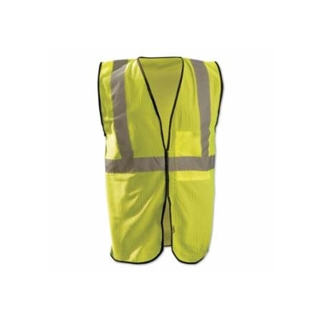 Occunomix High Visibility Value Safety Vest, OccLx, Std, Class 2 Type R, Polyester Mesh, 2 in Refl Tape, 1 561-ECO-GC-YL/XL
