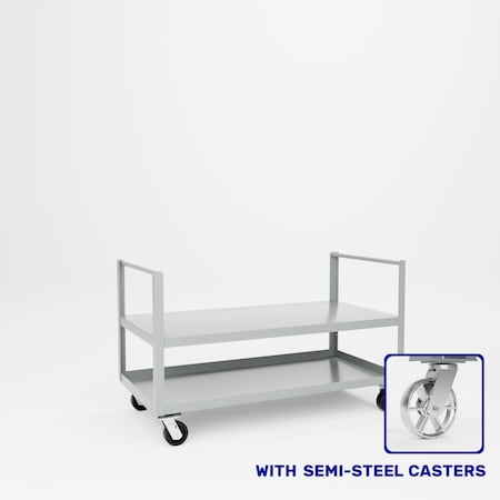 Pucel Double End Push Handle Truck, 30 in W x 36 in H x 60 in D, Light Blue 30-TRE-60S