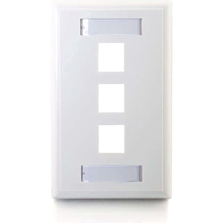 C2G 3-PORT KEYSTONE WALLPLATE WHT 3412