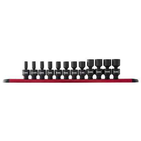 Sunex 1/4" Drive Universal Impact Socket Set, Metric, 12 pcs 1814