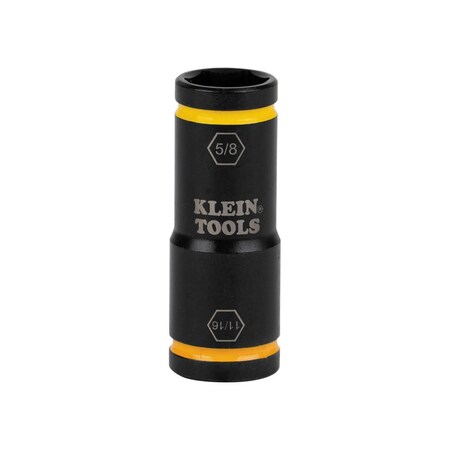 Klein Tools 1/4 in Drive Flip Impact Socket Standard Socket, Manganese Phosphate 66075